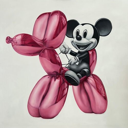 Mickey Mouse montando globo - Printed Art