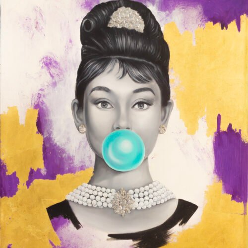 Audrey Hepburn Bubblegum - Printed Art
